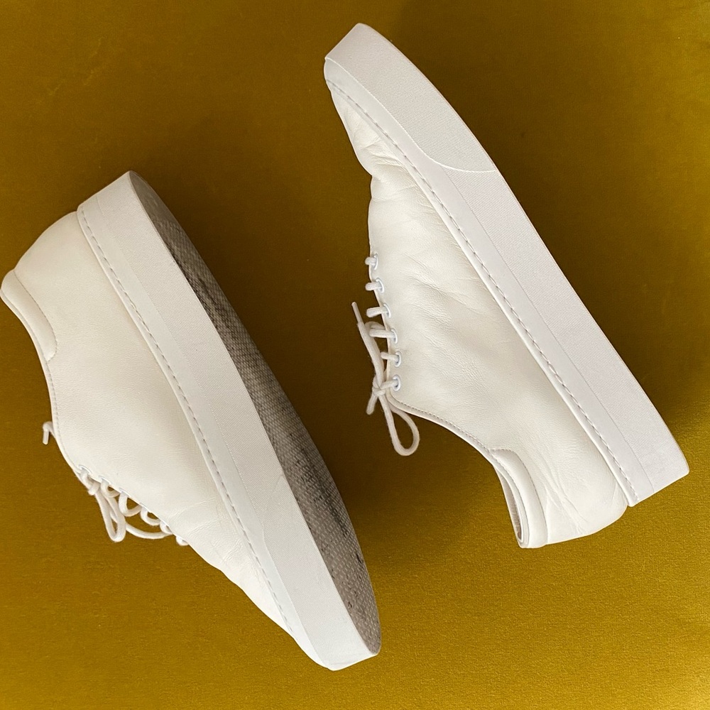 THE ROW MARIE H WHITE LEATHER SNEAKERS
